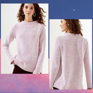 Loft Boucle Standing Collar Top